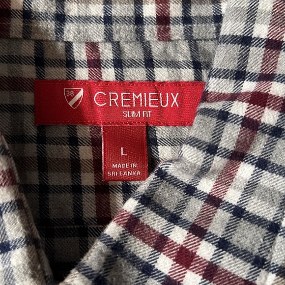 Cremieux 38 slim fit long sleeve plaid shirt. Size L - Picture 5 of 7
